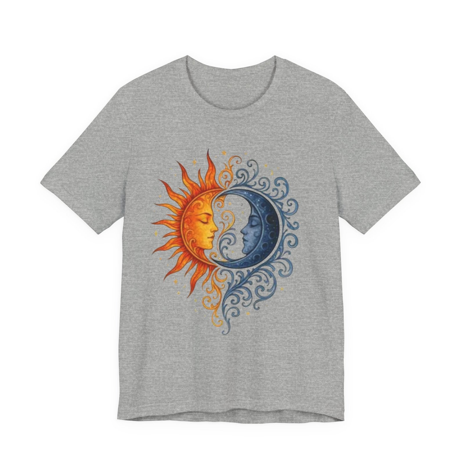 Sun and Moon Unisex Tee, Celestial Graphic T-Shirt, Astrology Shirt, Gift for Space Lovers, Boho Style Tee - Image 25