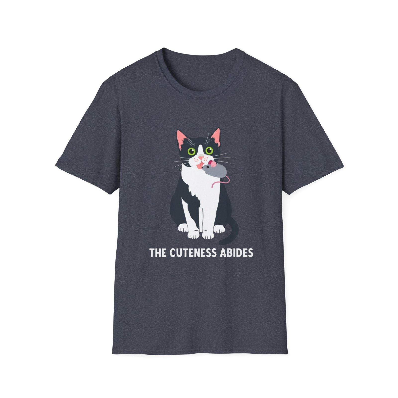 The Cuteness Abides Cat T-Shirt | Tuxedo Cat Illustration - Image 21