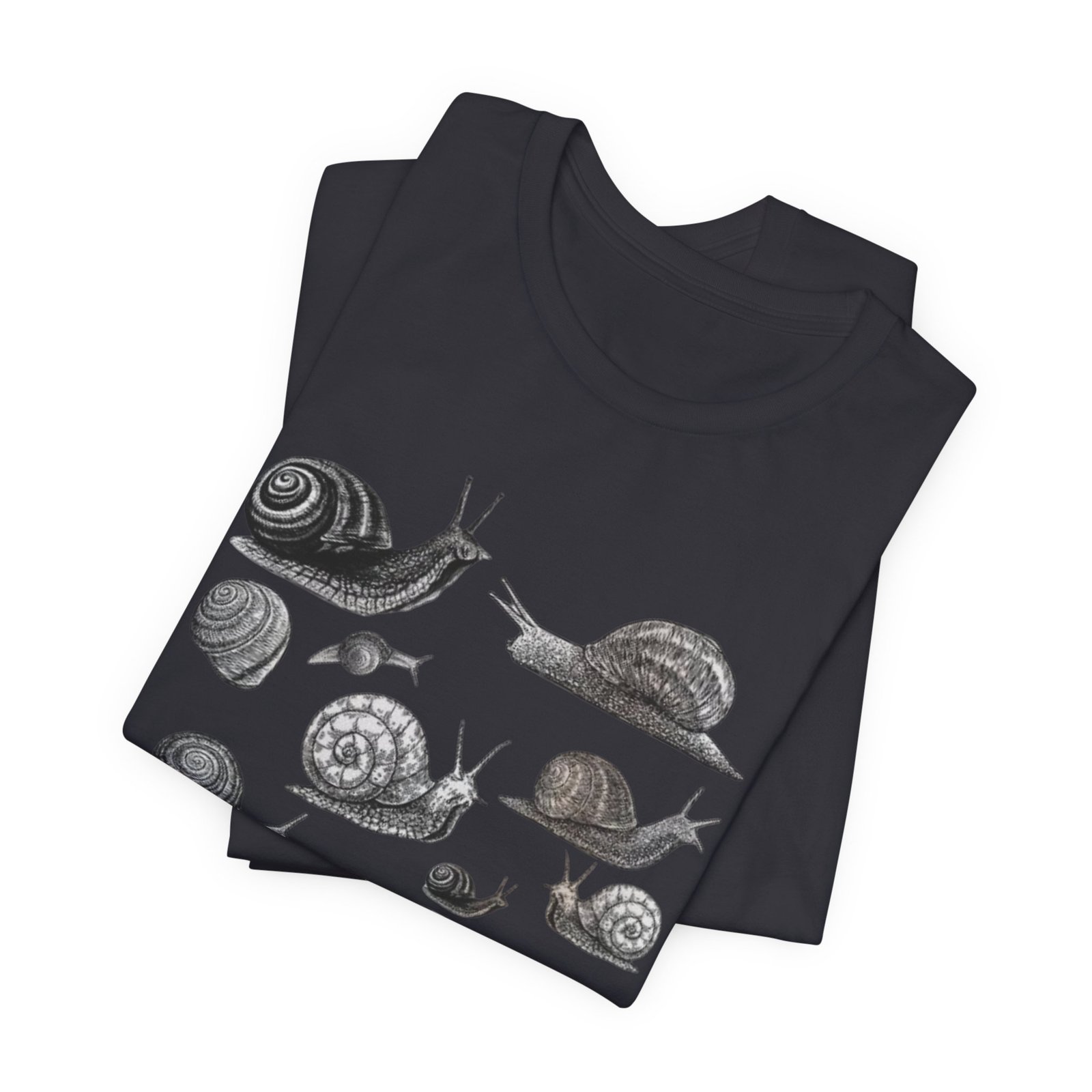 Black and White Snail Illustration Tee | Minimal Snail Art Tee - Image 27