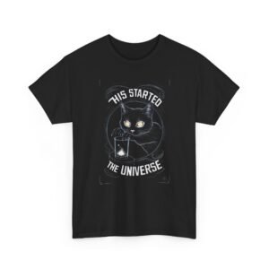 Cosmic Cat Unisex Heavy Cotton Tee - Stylish and Fun, Perfect for Cat Lovers, Gifts, Casual Wear, Science & Space Theme, Birthday, Halloween