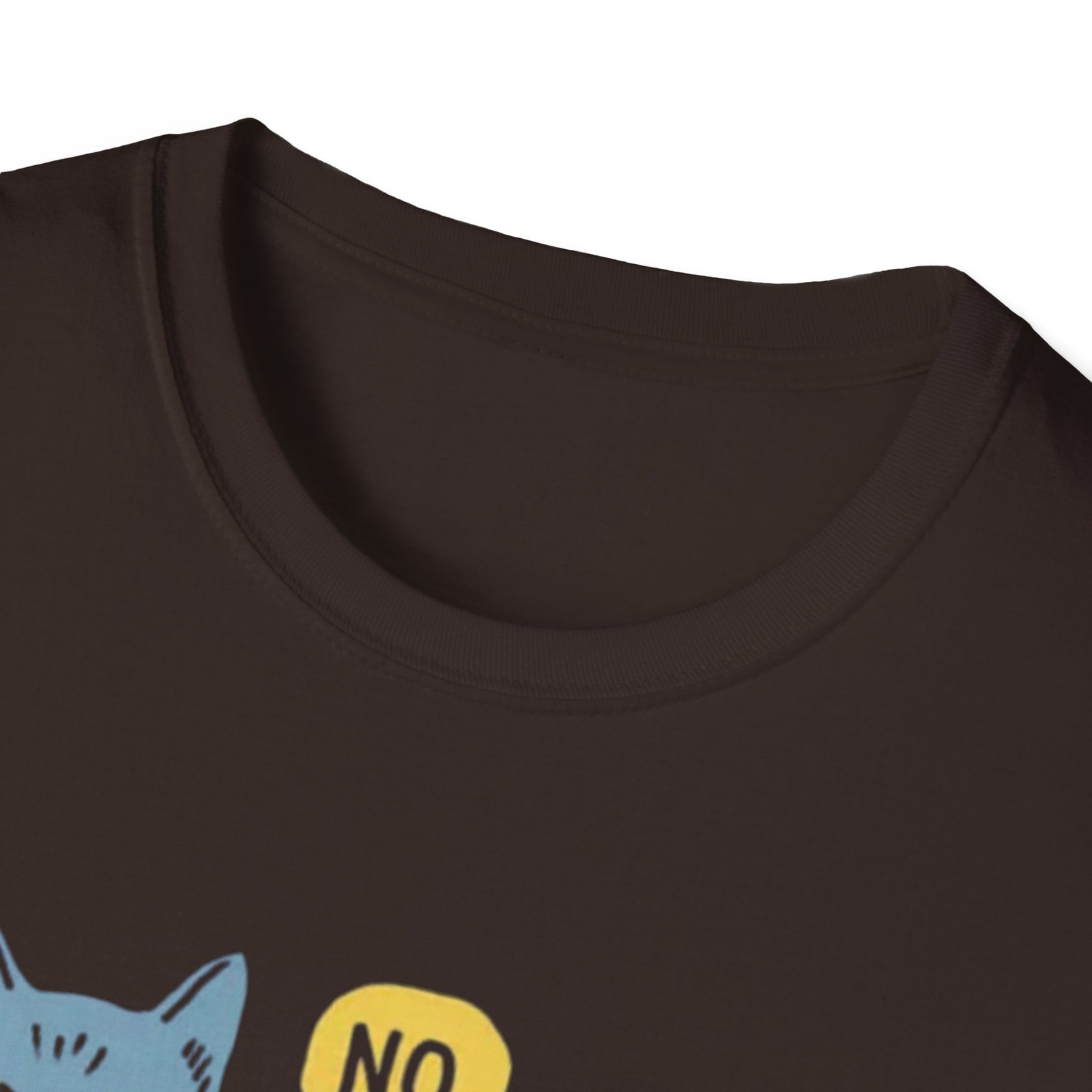 Lounge Cat Saying "No" T-Shirt | Illustrated Blue Cat Graphic Tee - Image 7