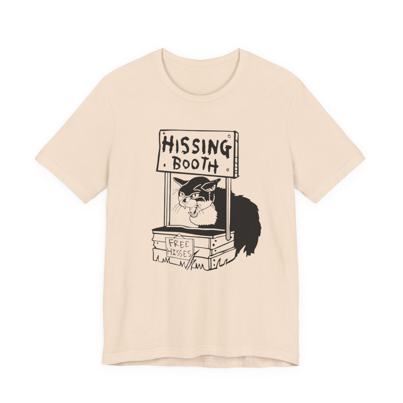 Hissing Booth cat illustration T-Shirt | Funny Cat Shirt, Black & White Sketch - Image 13