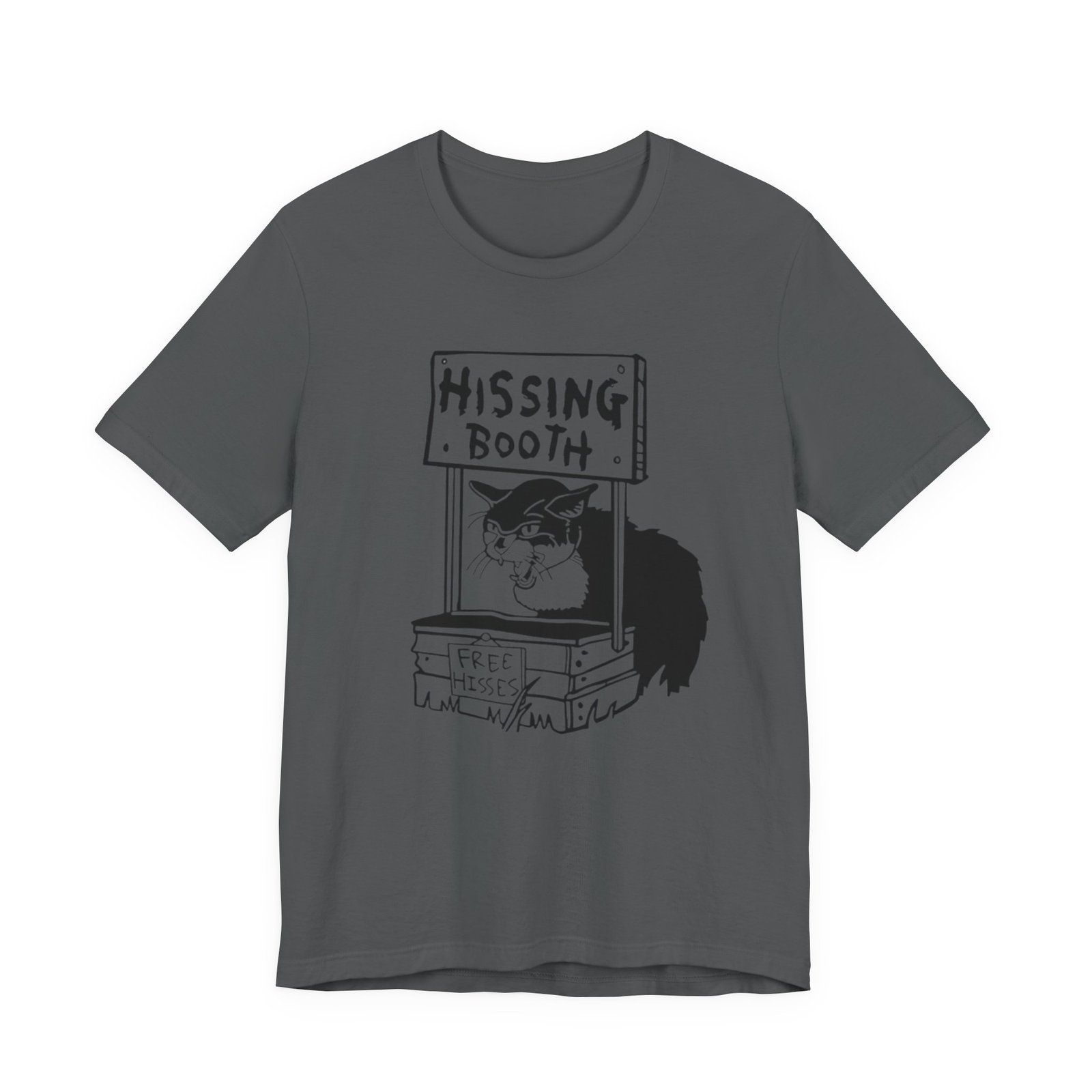 Hissing Booth cat illustration T-Shirt | Funny Cat Shirt, Black & White Sketch - Image 29
