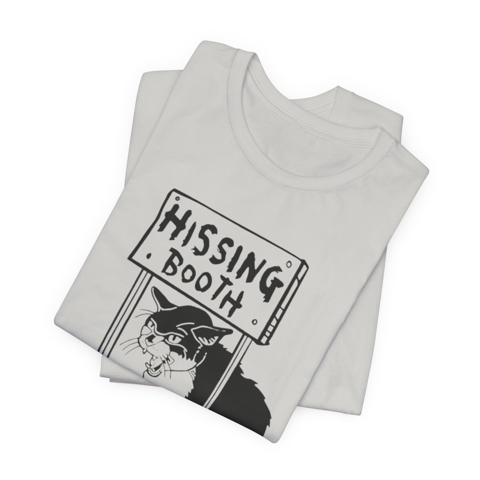 Hissing Booth cat illustration T-Shirt | Funny Cat Shirt, Black & White Sketch - Image 19