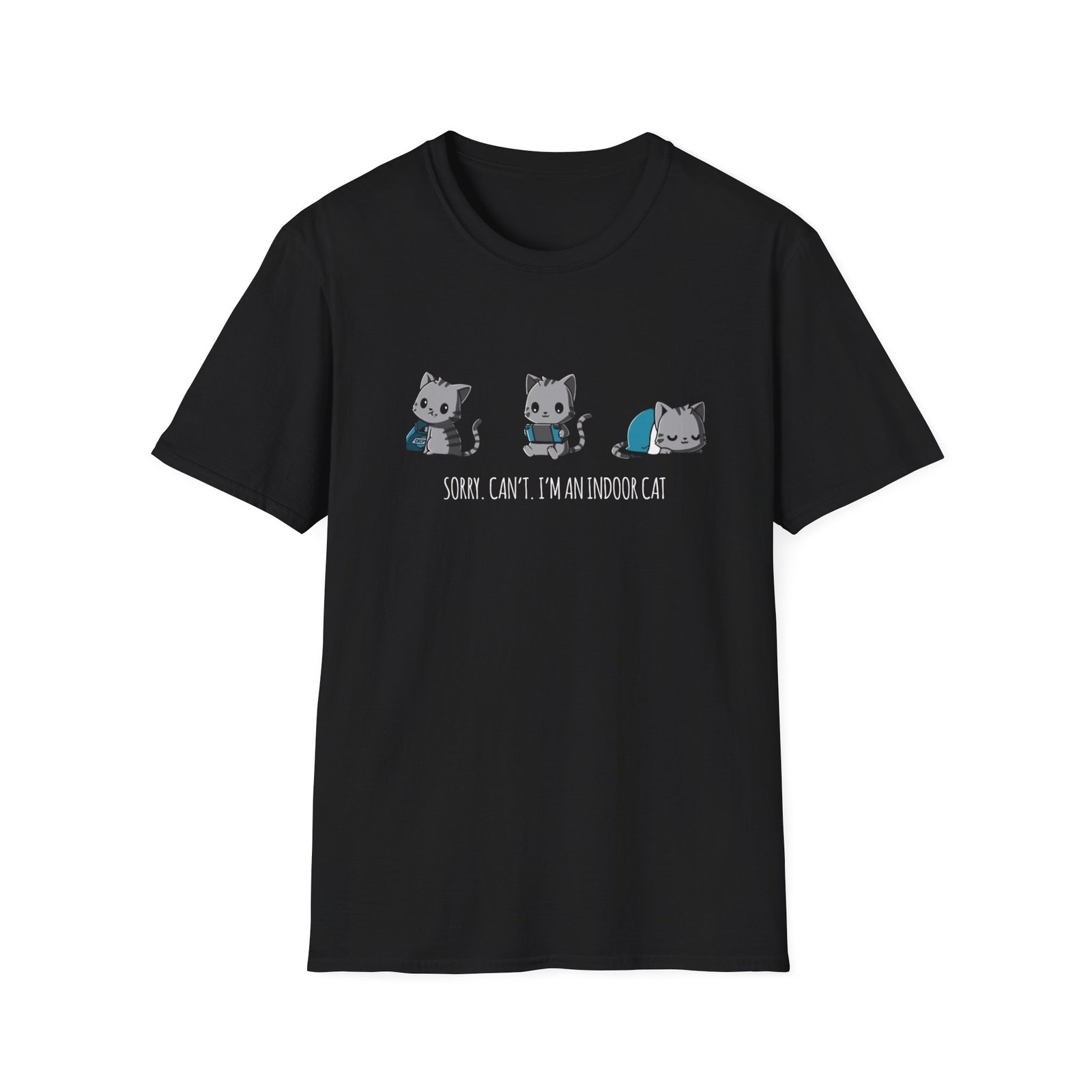 Sorry Cant Indoor Cat Illustration Tshirt | Cute Kittens Playing, Sorry Can't Im An Indoor Cat