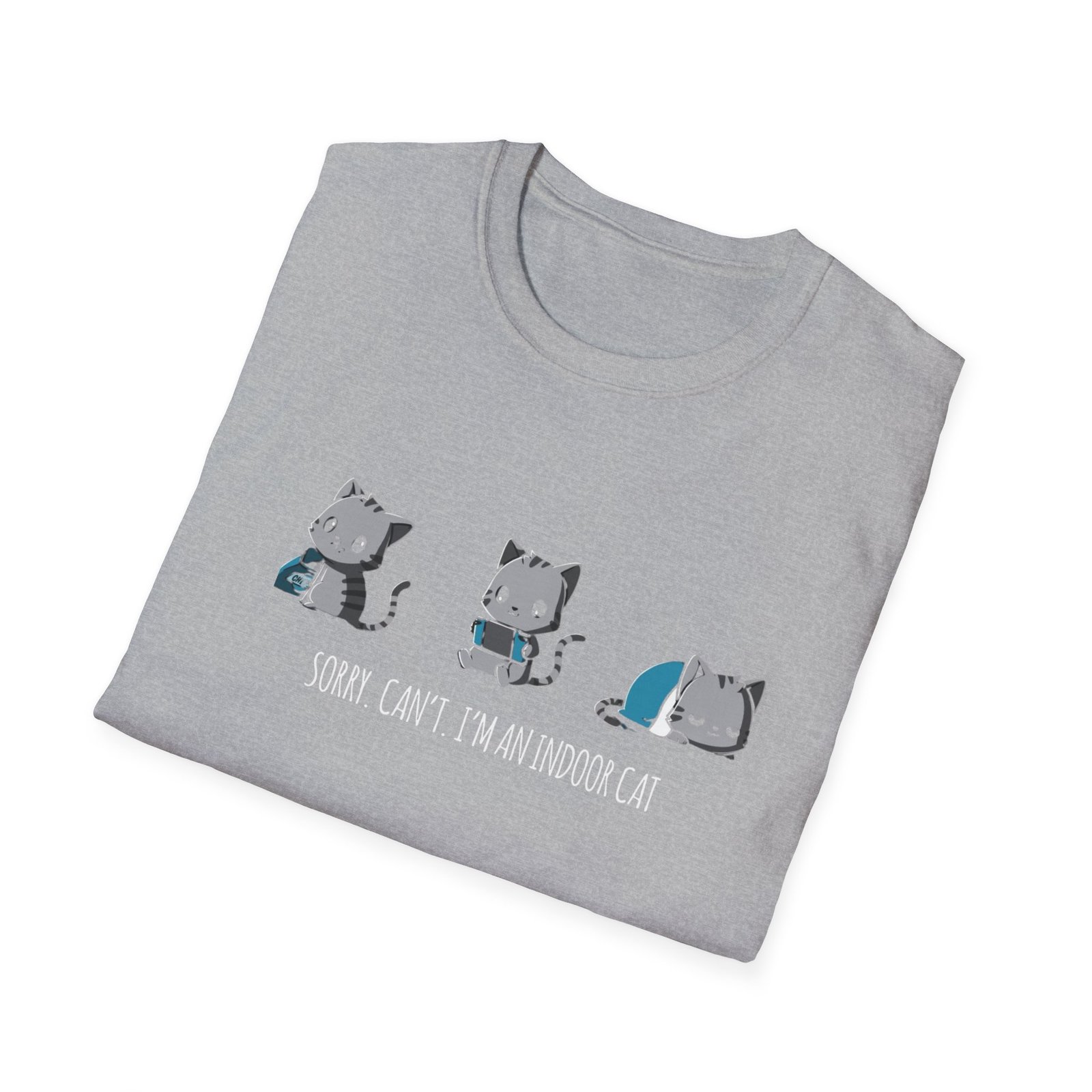 Sorry Cant Indoor Cat Illustration Tshirt | Cute Kittens Playing, Sorry Can't Im An Indoor Cat - Image 8