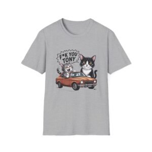 F*ck You Tony Cat Illustration T-Shirt | Cute Cats, Retro Car, Sassy Quote