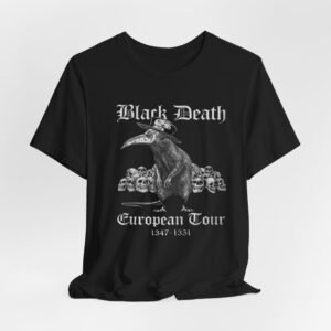 Black Death Plague Doctor crow European Tour T-Shirt | 1347-1351 gothic tee