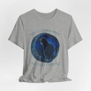 Moonlit Cat Unisex T-Shirt, Perfect for Cat Lovers, Gifts for Friends, Cozy Nights, Halloween, Dark Aesthetics