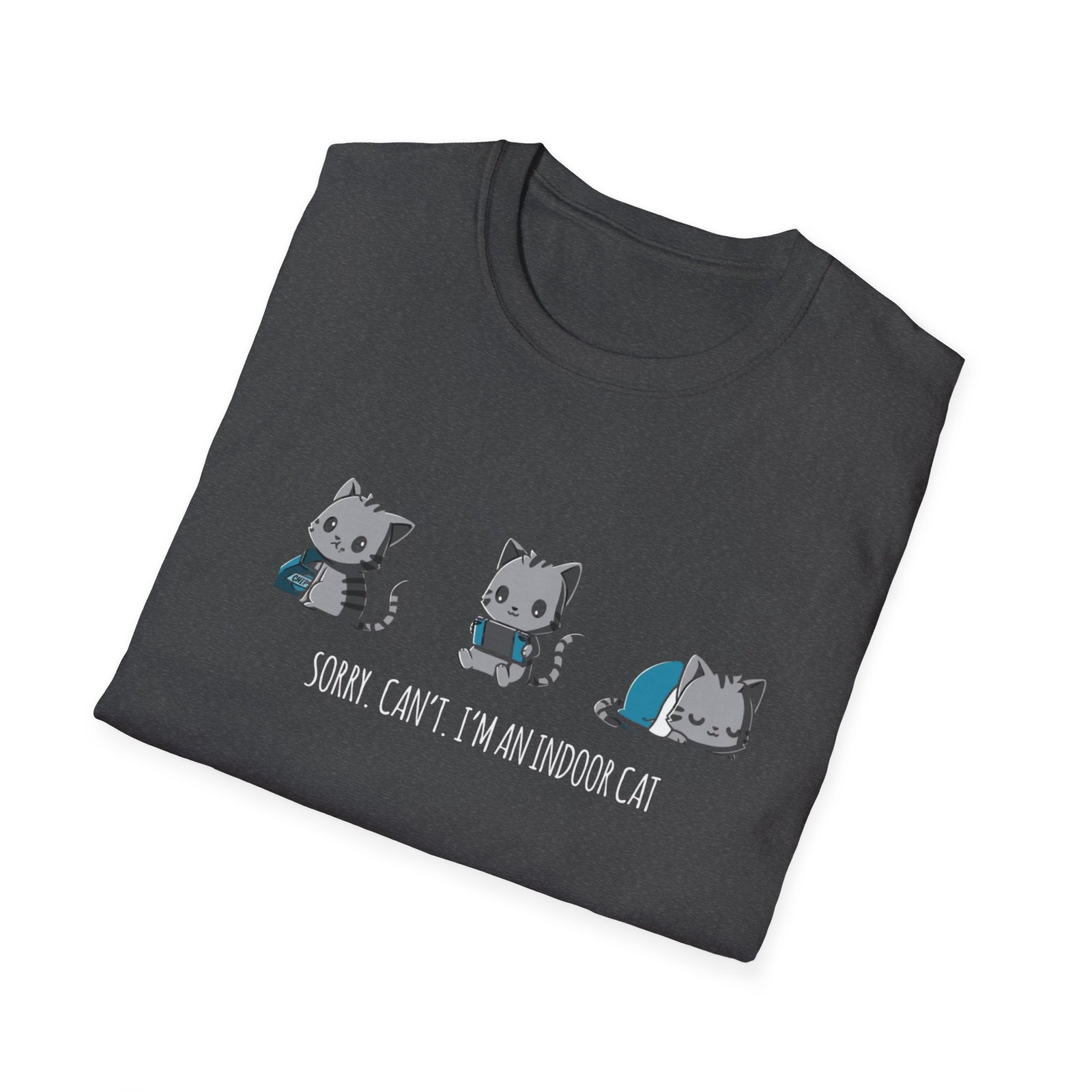 Sorry Cant Indoor Cat Illustration Tshirt | Cute Kittens Playing, Sorry Can't Im An Indoor Cat - Image 12
