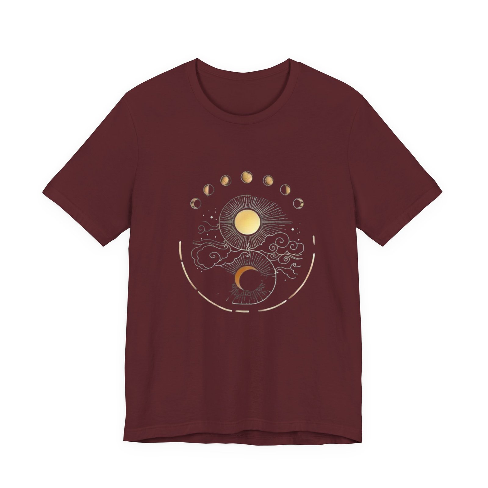 Celestial Phases Unisex Tee, Astrology Shirt, Lunar Cycle T-Shirt, Gift for Astronomers, Black Graphic Tee, Horoscope Apparel - Image 21
