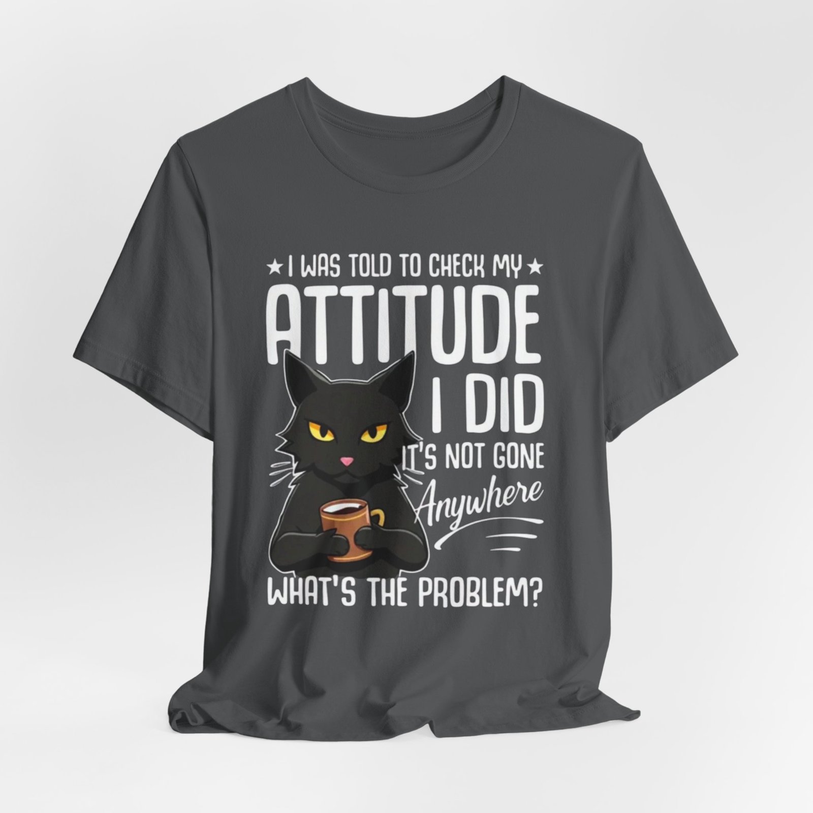 Sassy Black Cat Attitude T-Shirt | Funny Cat Tee, Graphic Kitty Quote - Image 24
