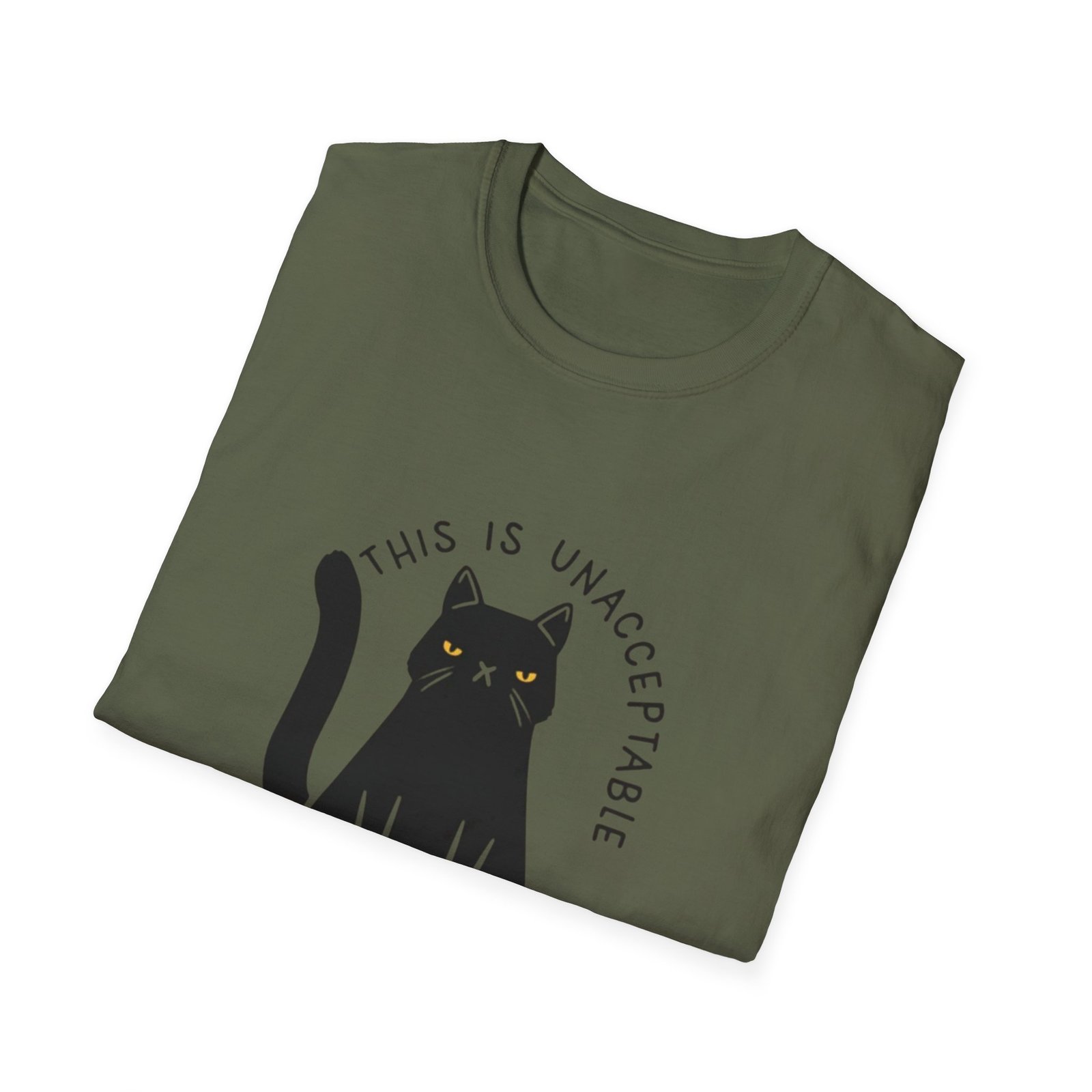 This Is Unacceptable Cat T-Shirt | Grumpy Black Cat Illustration - Image 16