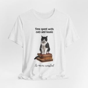 Cat Lover Tee: Time Spent with Cats and Books, Perfect Gift for Cat Owners, Book Lovers, Cozy Homewear, Fun Animal T-Shirt, Ideal for [...]