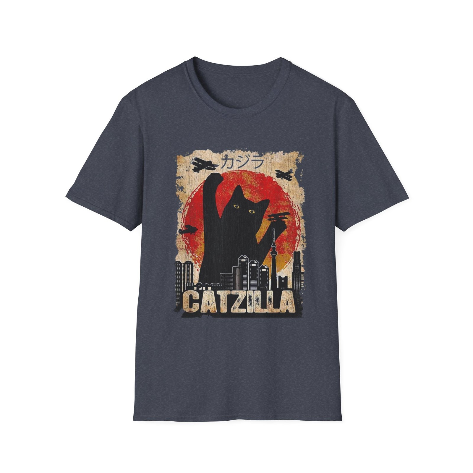 Catzilla Monster Illustration T-Shirt | Retro Kaiju Cat Graphic - Image 21