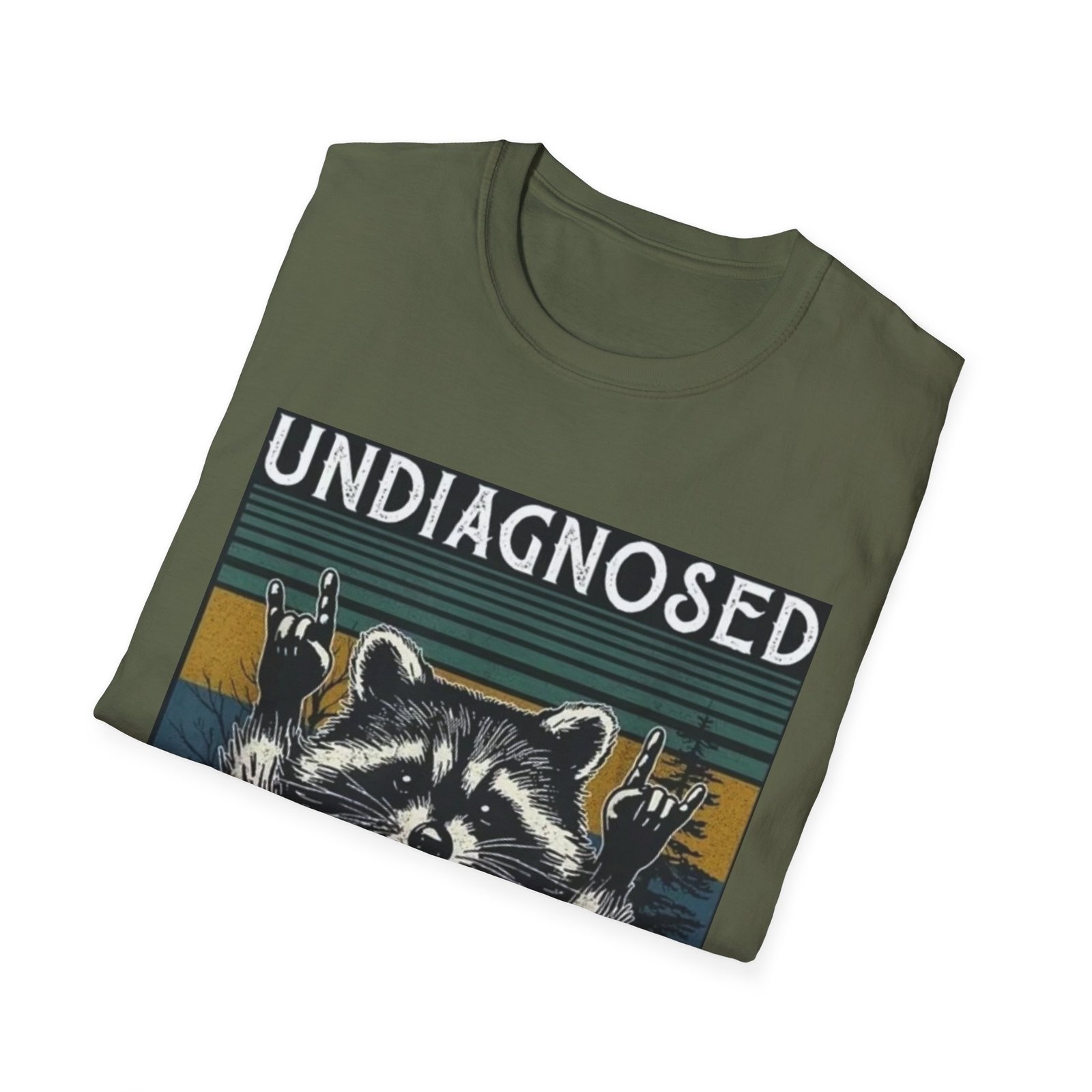 Undiagnosed Raccoon But Something Ain't Right T-Shirt | Vintage Stripes - Image 12