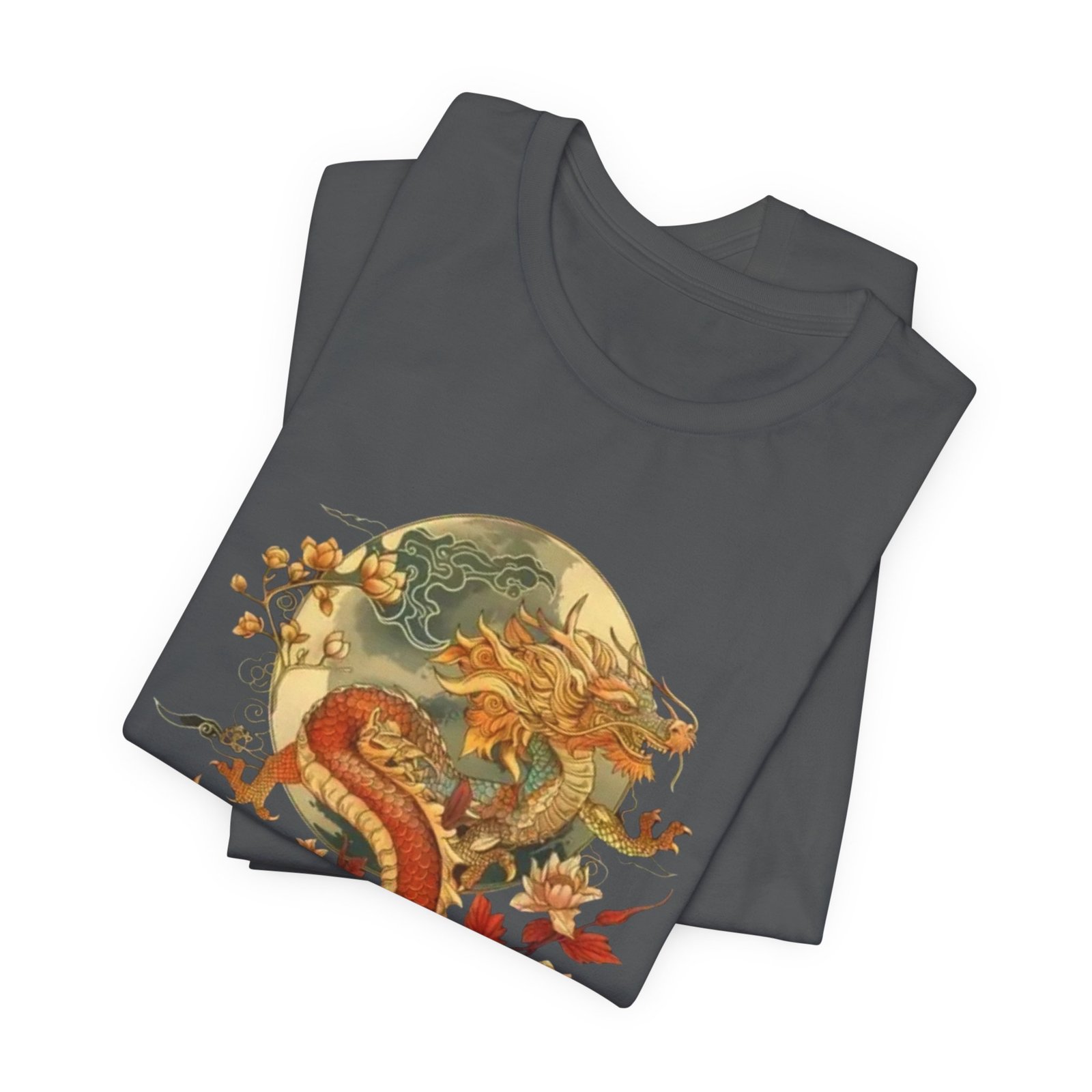 Autumn Koi Dragon T-Shirt | Vintage Floral Moon Illustration - Image 23
