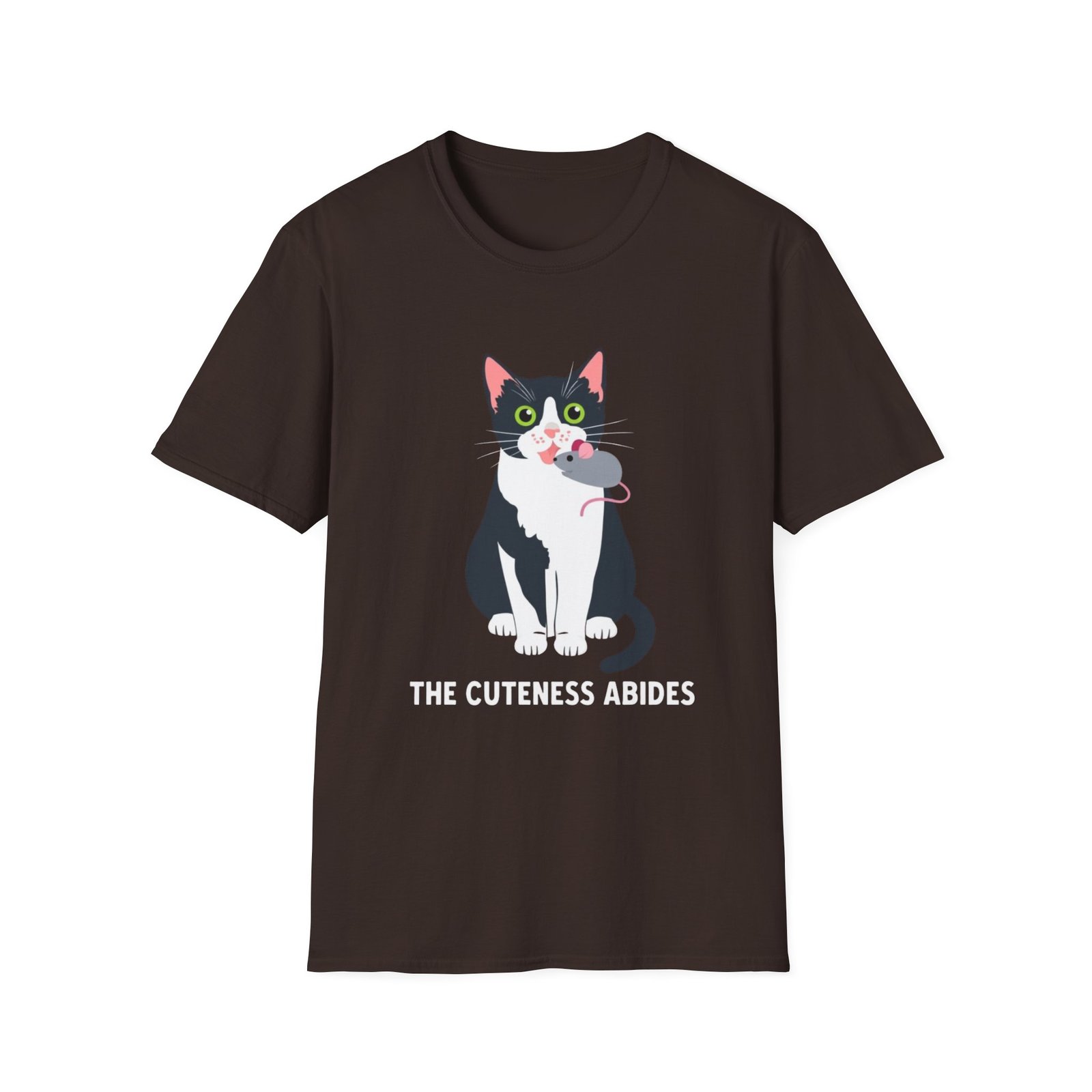 The Cuteness Abides Cat T-Shirt | Tuxedo Cat Illustration - Image 5