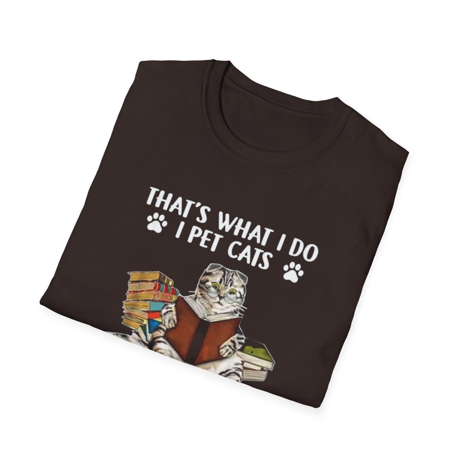 Thats What I Do I Pet Cats, Read Books TShirt , Cat Reader Tee - Image 8