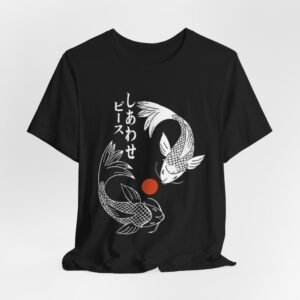 Japanese Koi Fish Short Sleeve Tee, Unisex T-Shirt, Zen Apparel, Gift for Her, Gift for Him, Casual Daily Wear