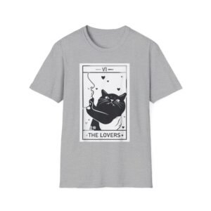 The Lovers Tarot Cat T-Shirt | Black Cat Tarot Card Tee