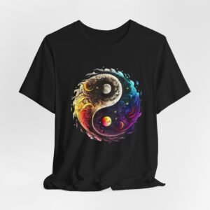 Colorful Yin Yang Unisex T-Shirt | Vibrant Graphic Tee for Spirituality, Meditation, Dance, Birthdays, Yoga