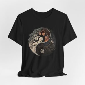 Yin Yang Tree Tee, Unisex Graphic T-Shirt, Nature Lover Shirt, Eco-Friendly Apparel, Perfect Gift for Earth Day, Meditation Wear