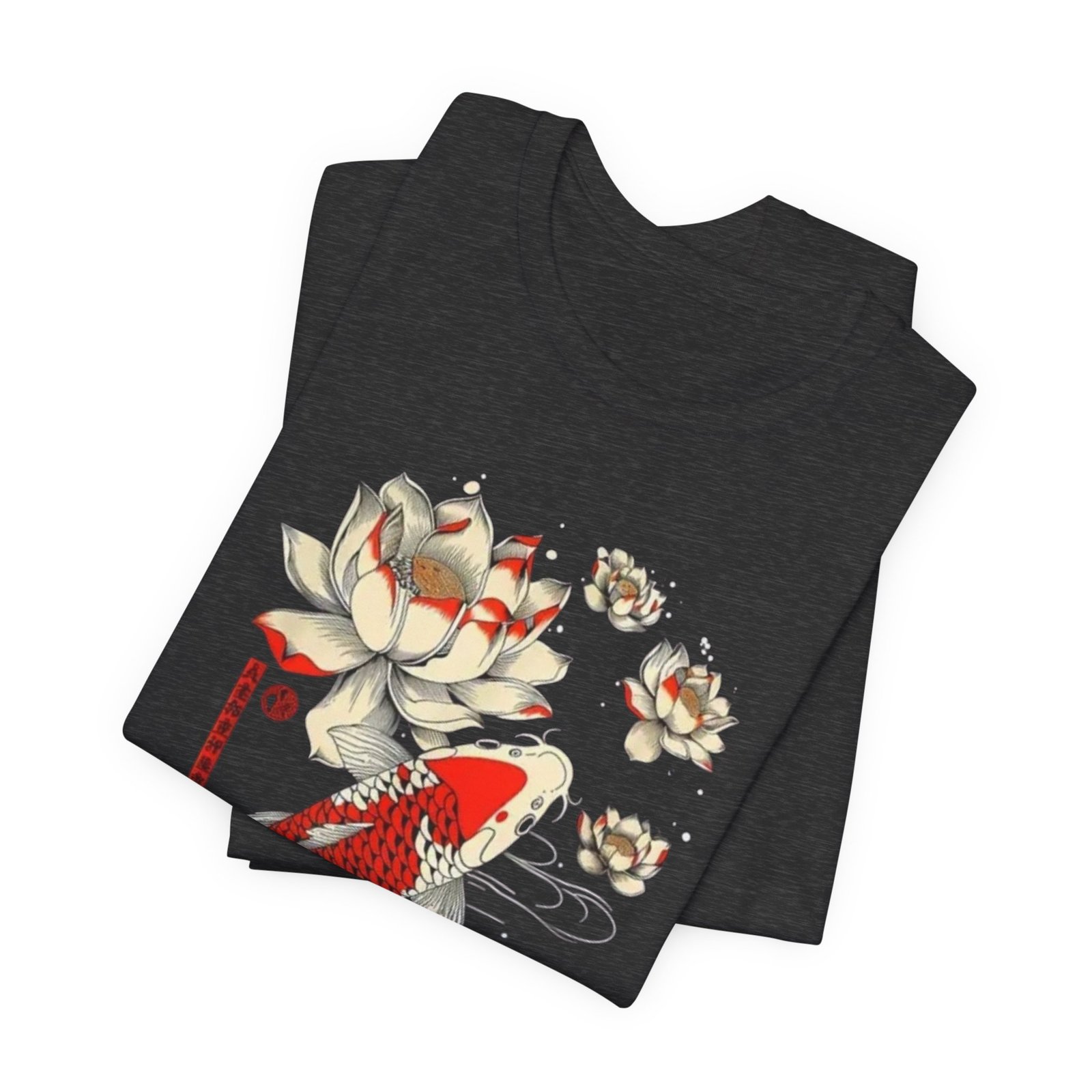 Koi Fish & Lotus Tee - Casual Unisex Jersey Shirt, Gift for Nature Lovers, Zen Decor, Birthday or Relaxation Wear - Image 19
