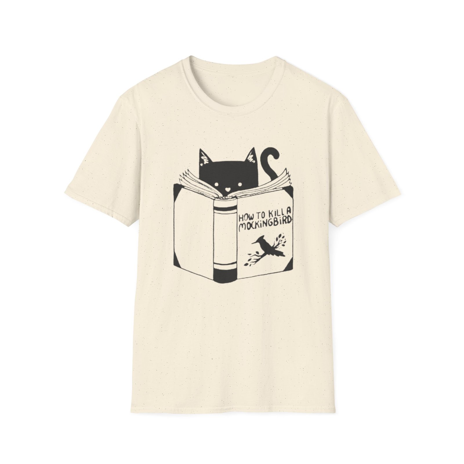 Black Cat Reading Book T-Shirt | Cat Lover Graphic Tee - Image 9