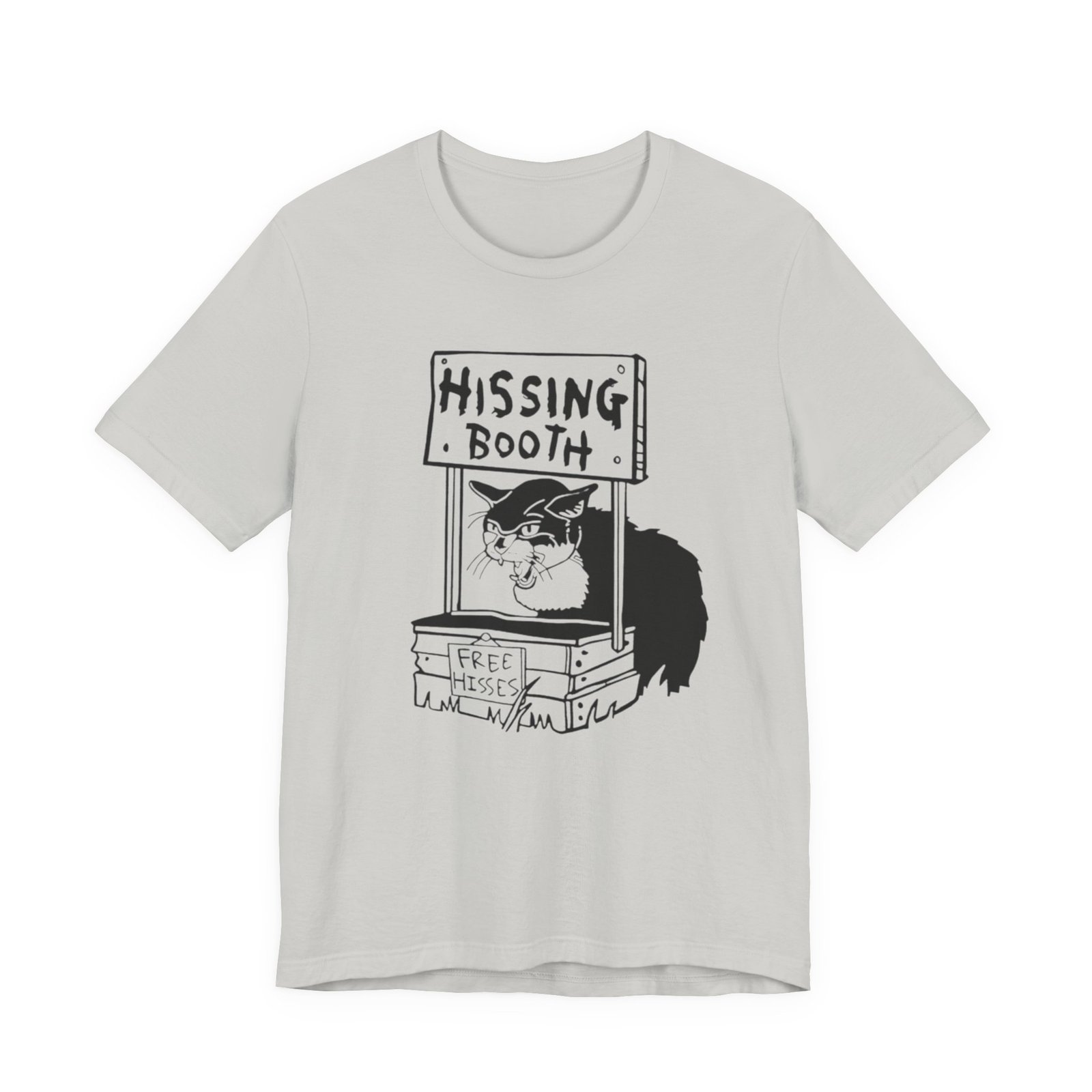 Hissing Booth cat illustration T-Shirt | Funny Cat Shirt, Black & White Sketch - Image 17