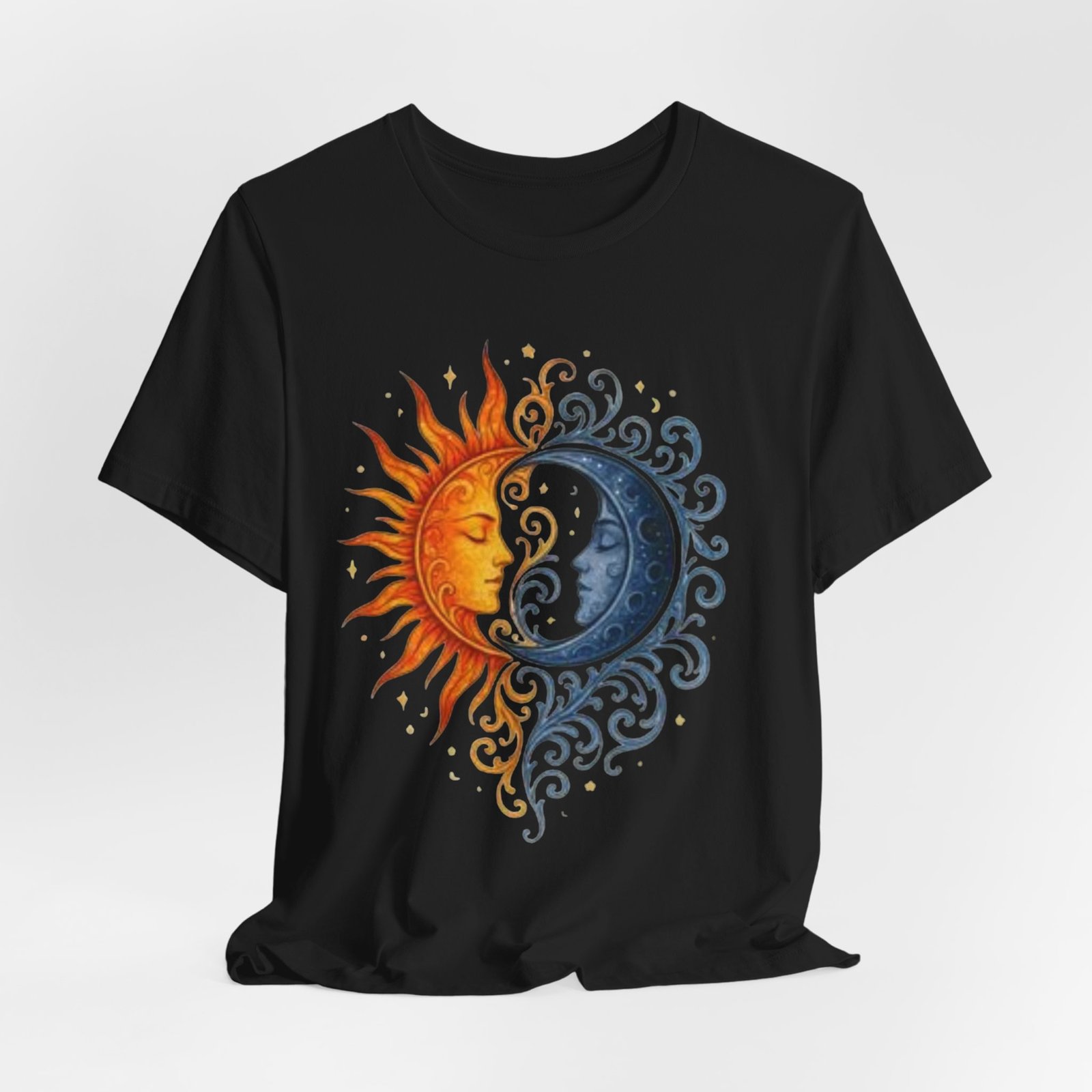 Sun and Moon Unisex Tee, Celestial Graphic T-Shirt, Astrology Shirt, Gift for Space Lovers, Boho Style Tee