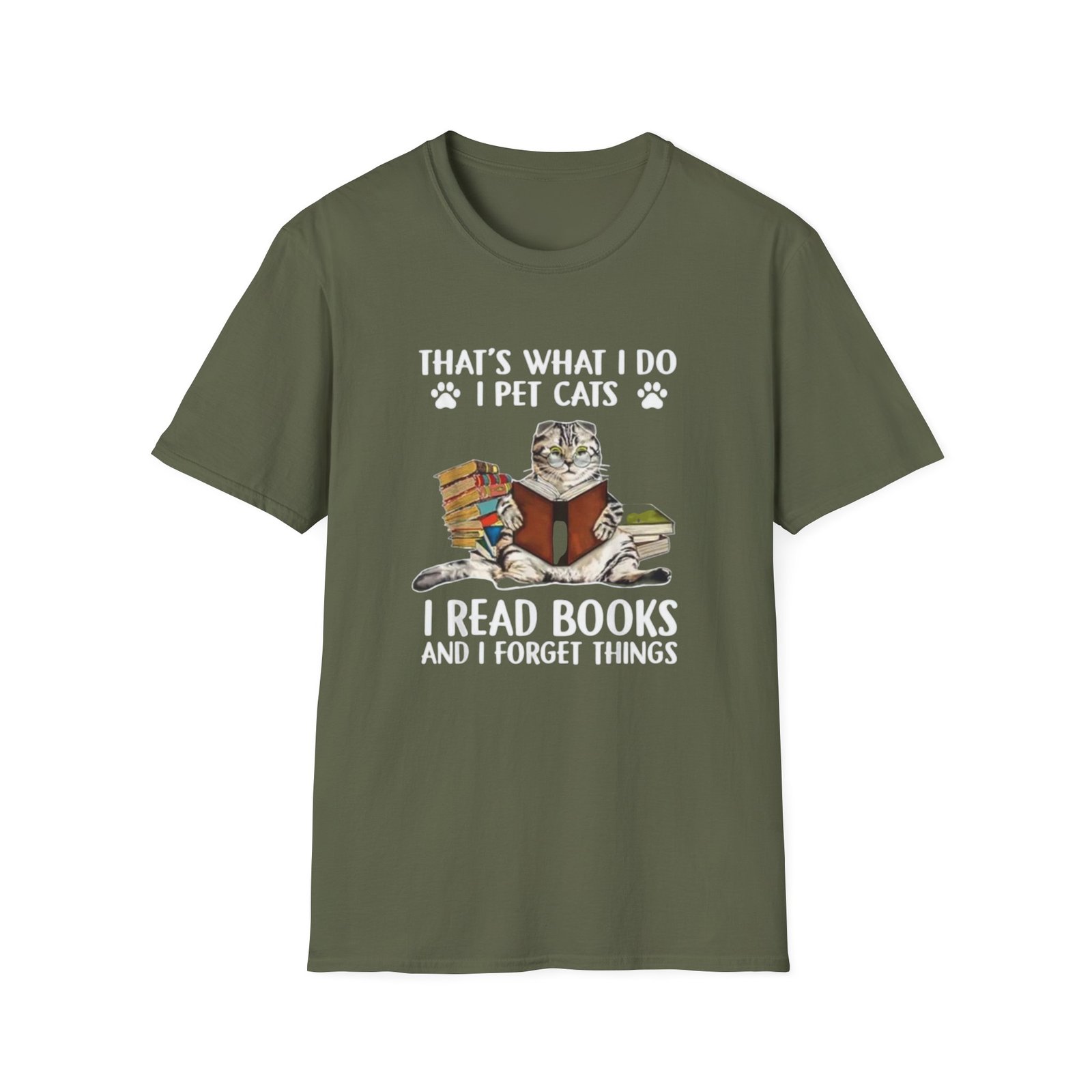 Thats What I Do I Pet Cats, Read Books TShirt , Cat Reader Tee - Image 9