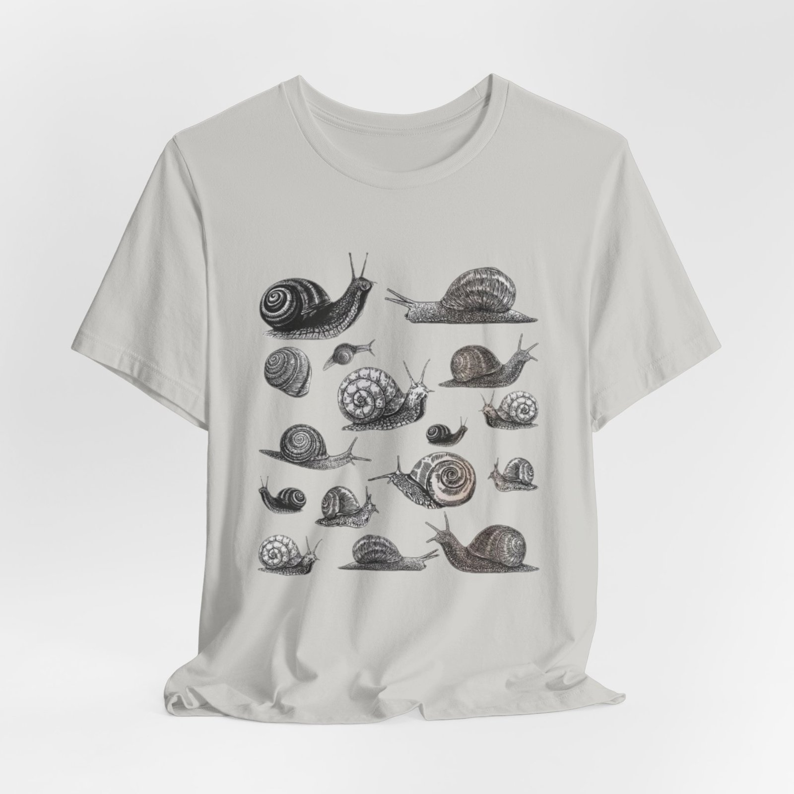 Black and White Snail Illustration Tee | Minimal Snail Art Tee - Image 20