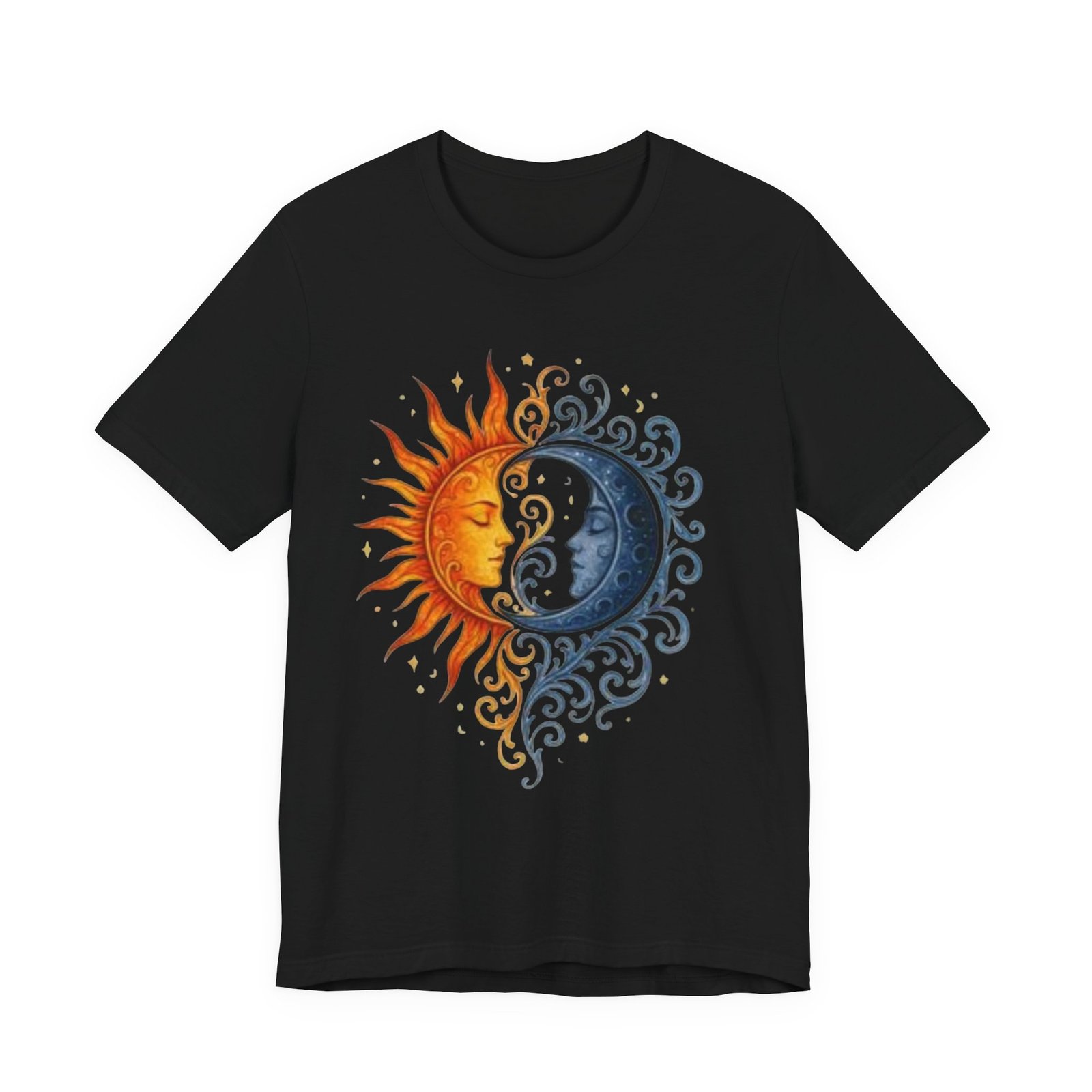 Sun and Moon Unisex Tee, Celestial Graphic T-Shirt, Astrology Shirt, Gift for Space Lovers, Boho Style Tee - Image 2