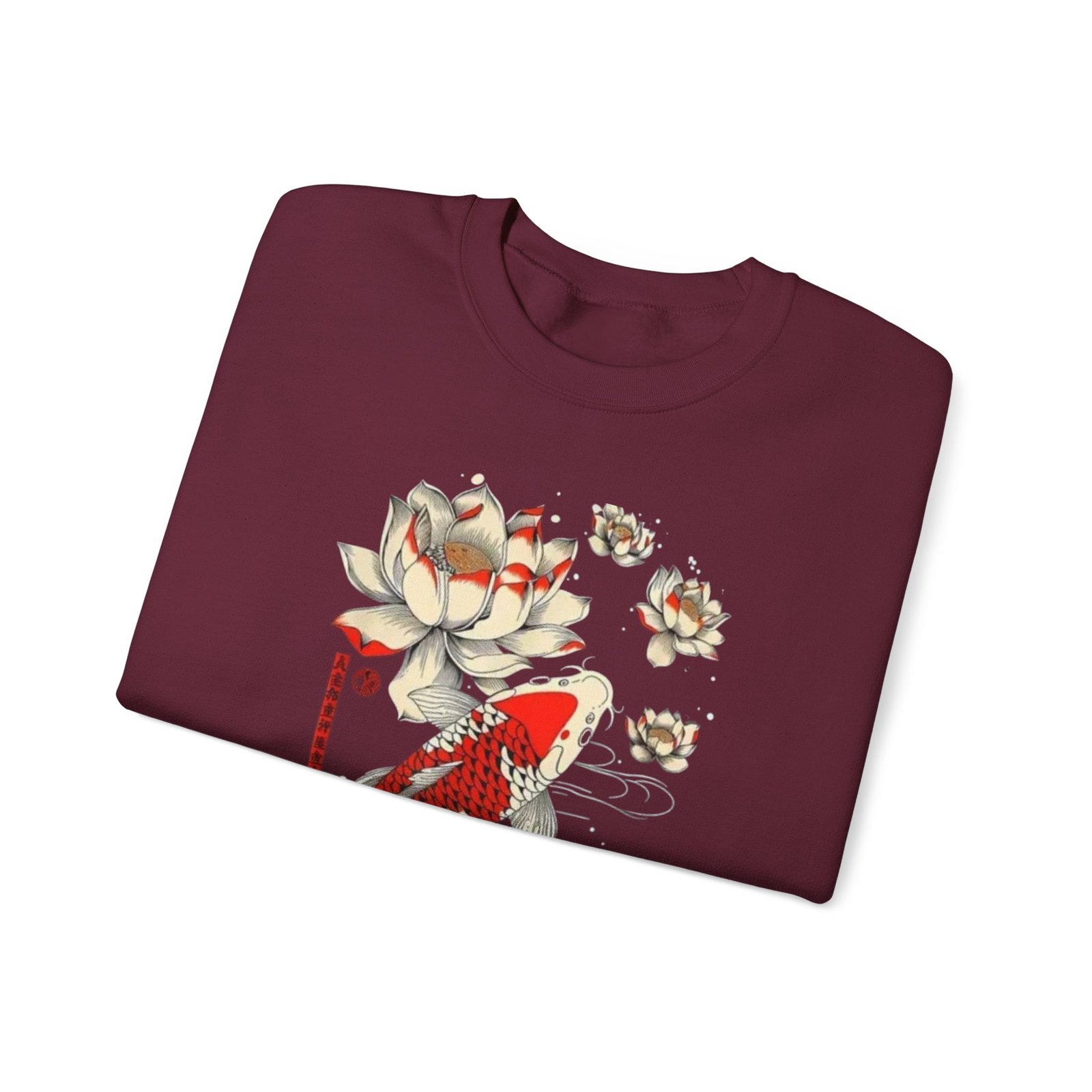 Koi Fish & Lotus Sweatshirt - Cozy Unisex Crewneck for Nature Lovers, Perfect for Casual Wear, Gifts, and Celebrations - Image 7