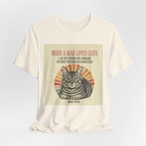 When a Man Loves Cats tee | Cat Illustration Vintage Sunburst T-Shirt