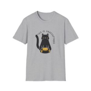 This Is Unacceptable Cat T-Shirt | Grumpy Black Cat Illustration
