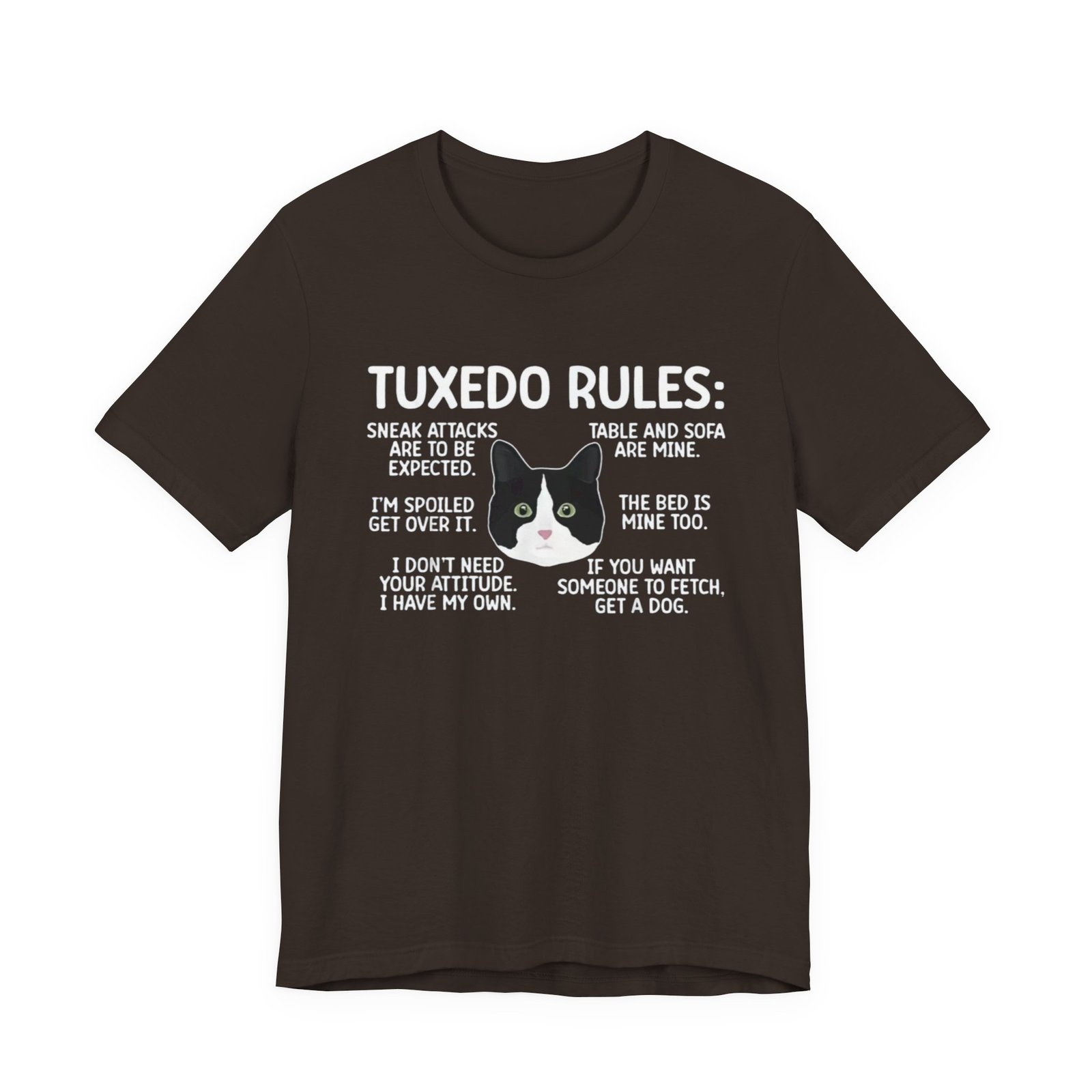 Tuxedo Cat Rules T-Shirt | Funny Cat Quotes Tee - Image 5