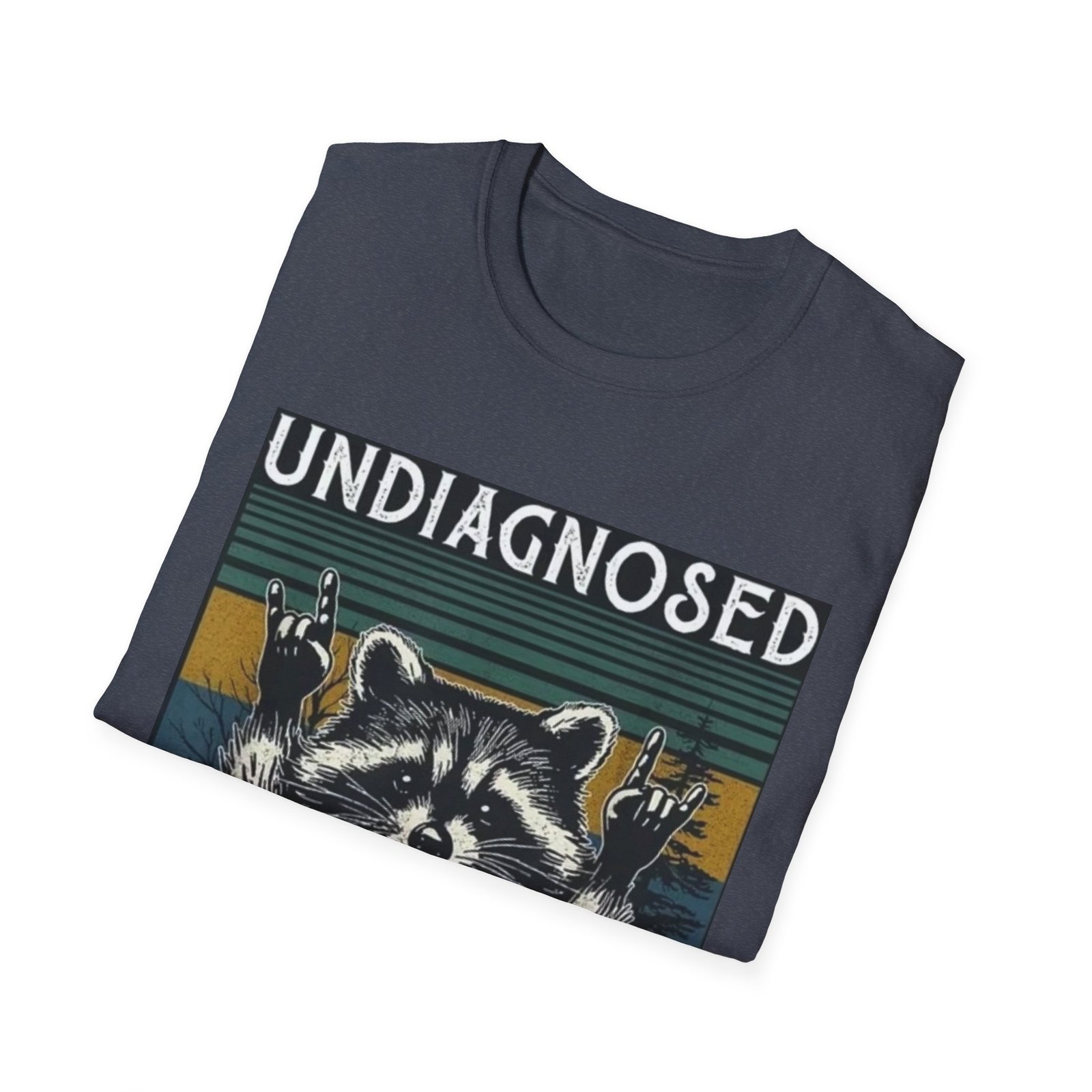 Undiagnosed Raccoon But Something Ain't Right T-Shirt | Vintage Stripes - Image 24
