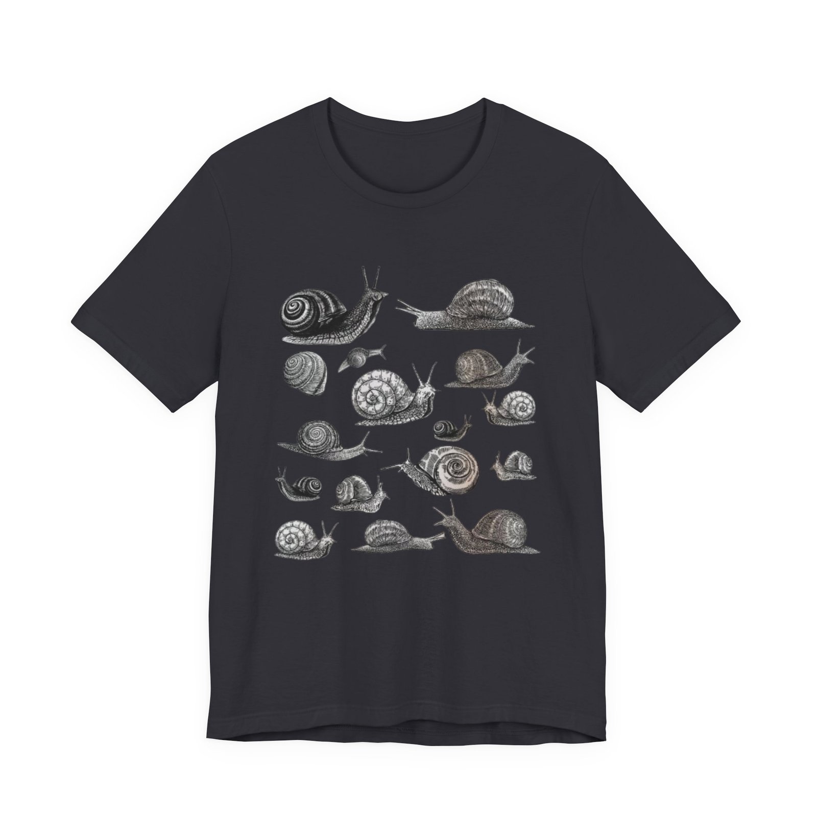 Black and White Snail Illustration Tee | Minimal Snail Art Tee - Image 25