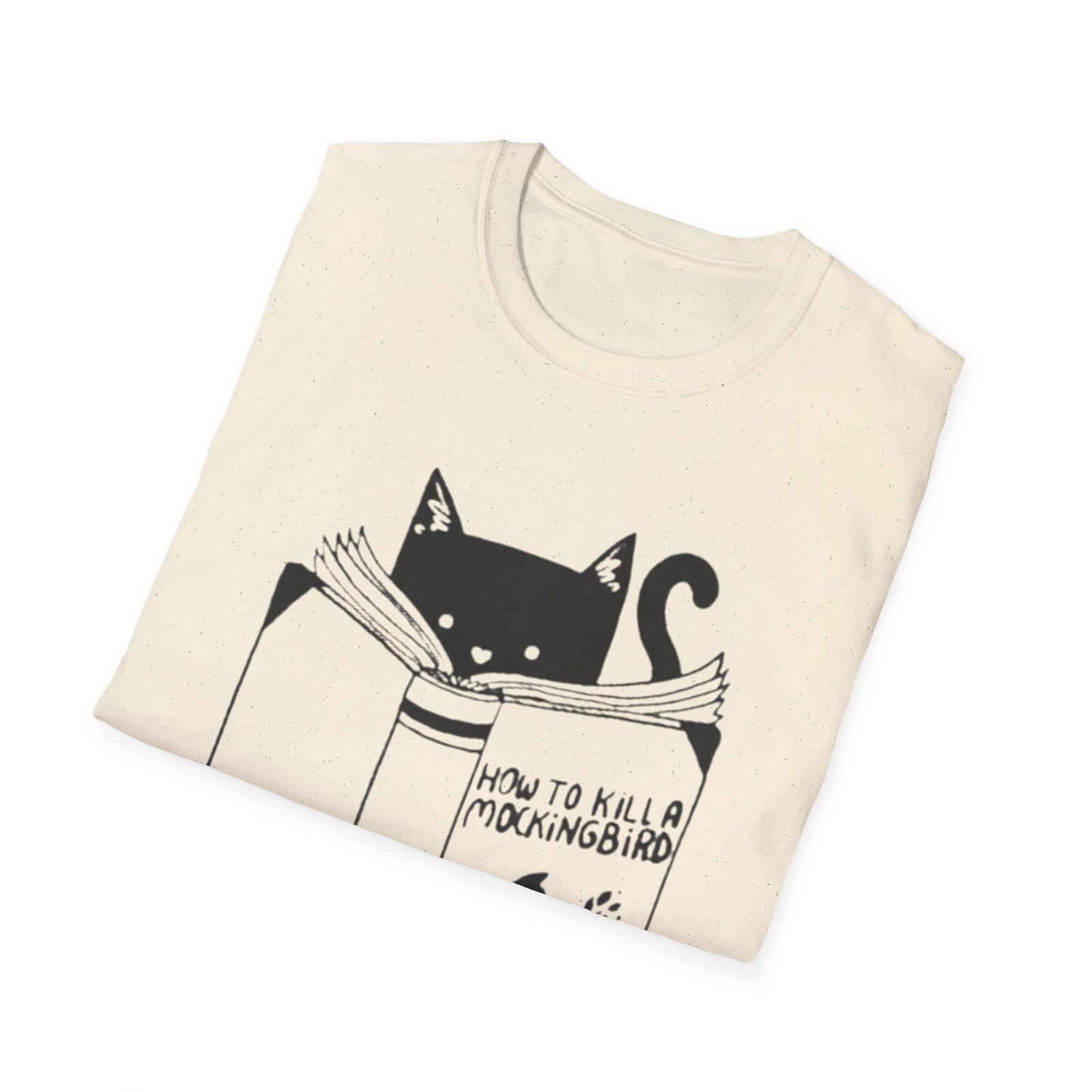 Black Cat Reading Book T-Shirt | Cat Lover Graphic Tee - Image 12
