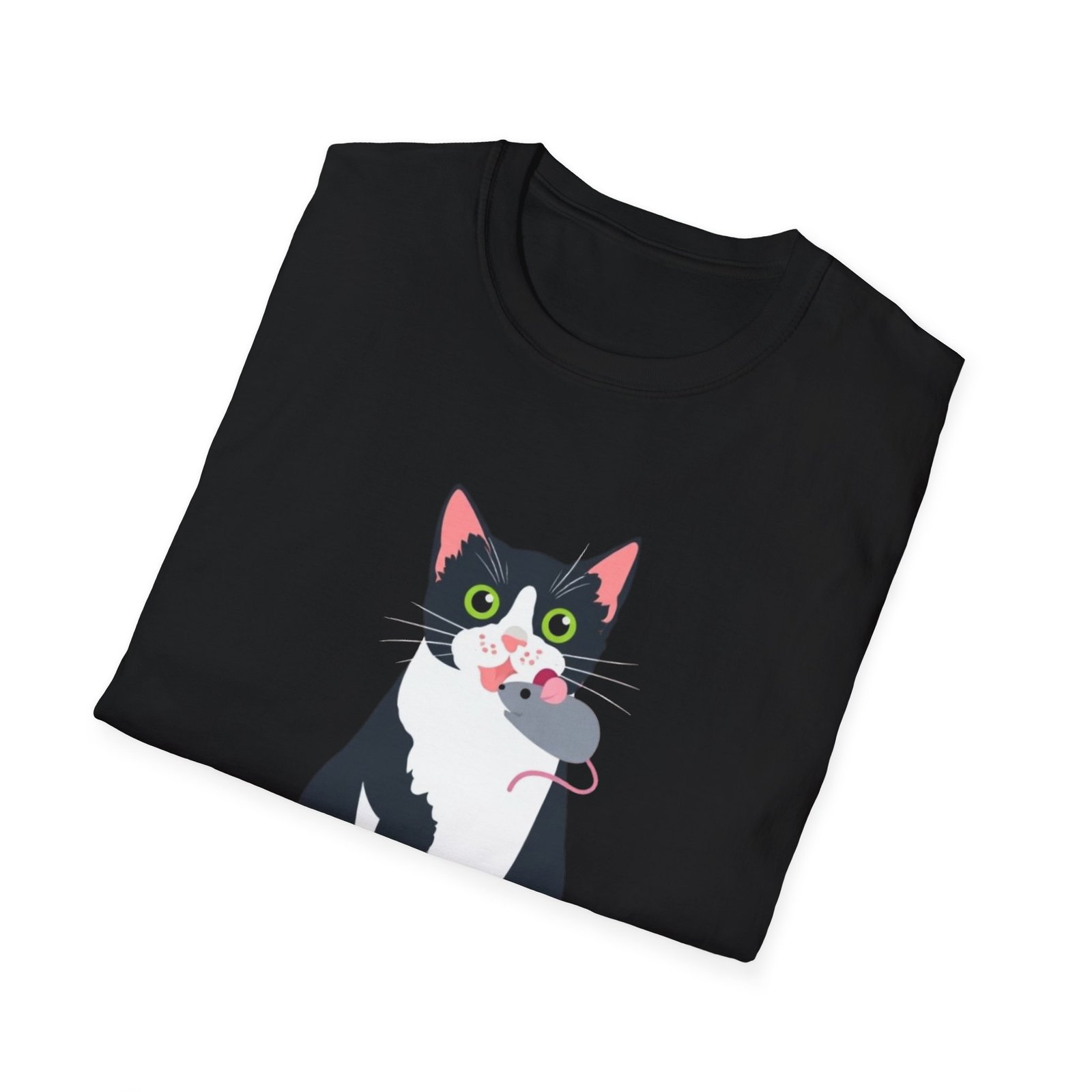 The Cuteness Abides Cat T-Shirt | Tuxedo Cat Illustration - Image 4
