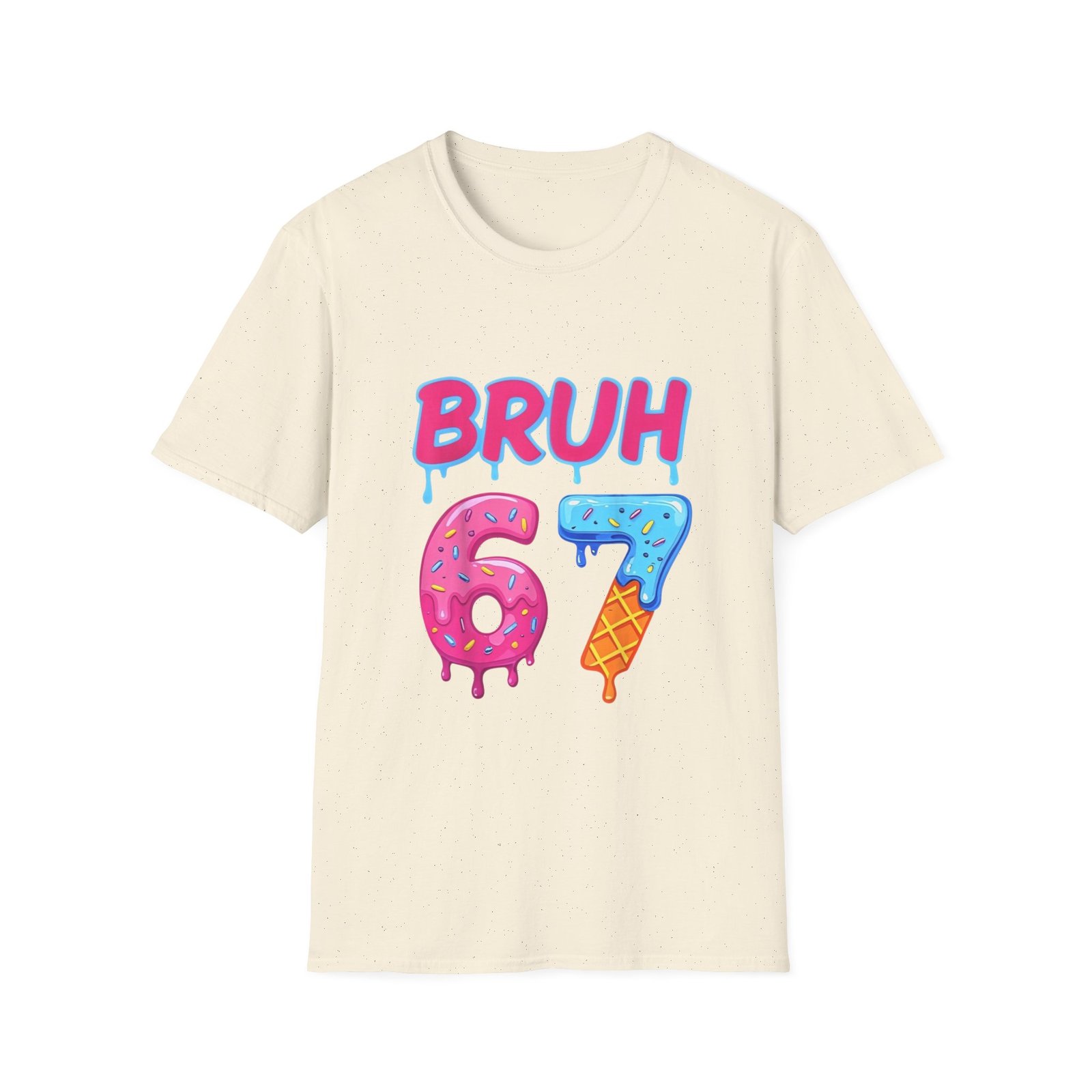BRUH 67 drippy donut & ice cream numbers T-Shirt | colorful graphic tee - Image 17