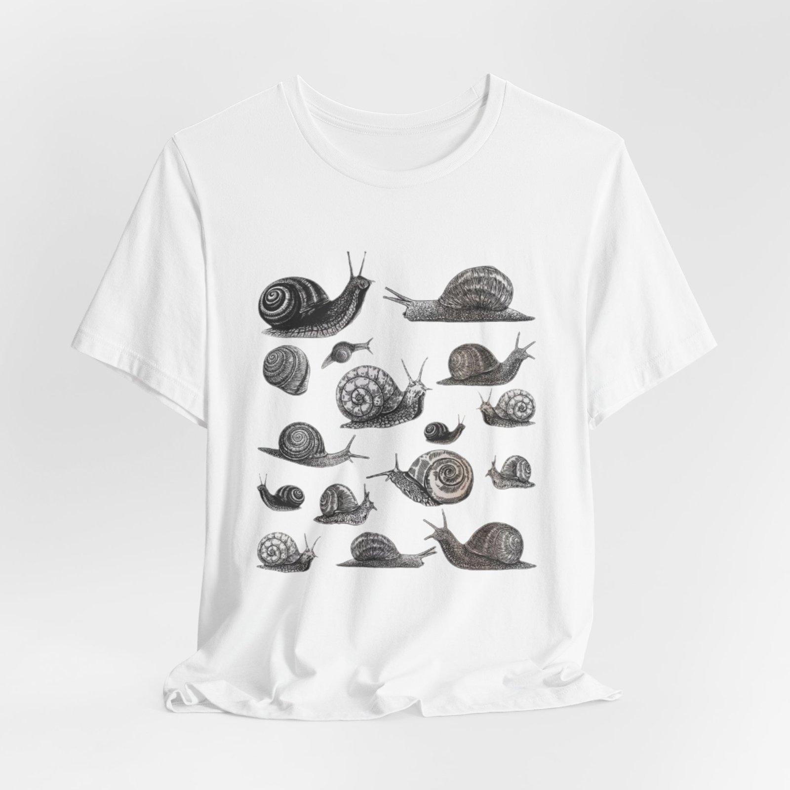 Black and White Snail Illustration Tee | Minimal Snail Art Tee - Image 8