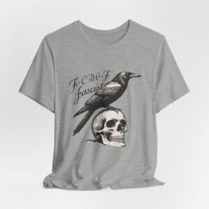 Gothic Raven Tee - Skull Design, Unisex Short Sleeve T-Shirt, Halloween Apparel, Casual Wear, Unique Art Shirt