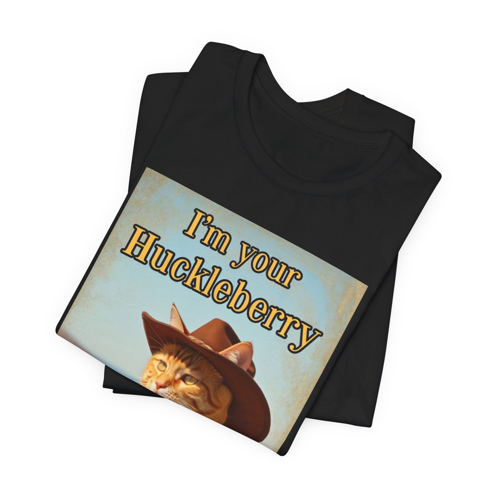 Im Your Huckleberry cat cowboy tee | Western Cat Graphic Tee - Image 7
