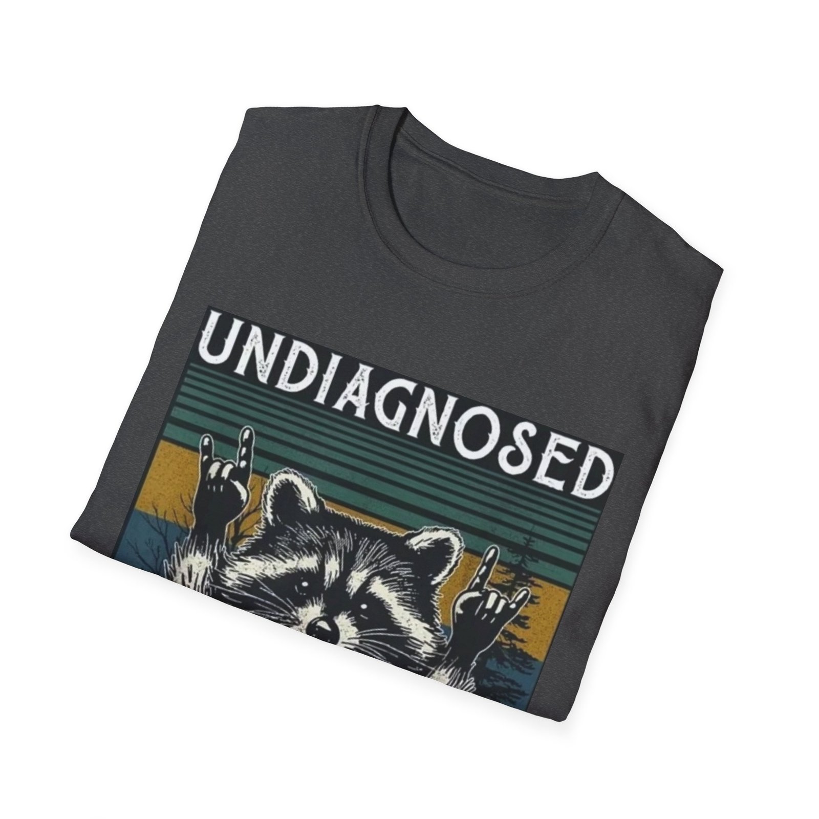 Undiagnosed Raccoon But Something Ain't Right T-Shirt | Vintage Stripes - Image 16