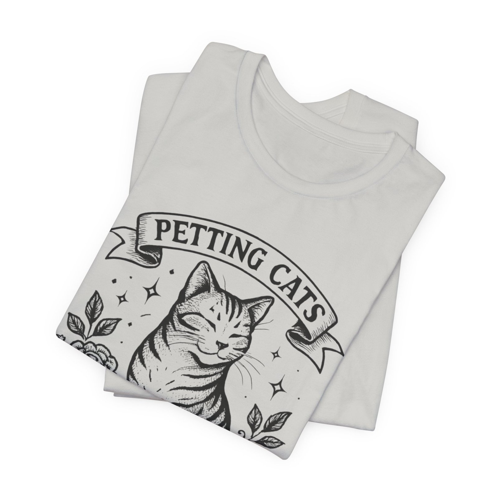 Petting Cats Is My Therapy T-Shirt | Cat Illustration Tee, Cat Lover Shirt - Image 15