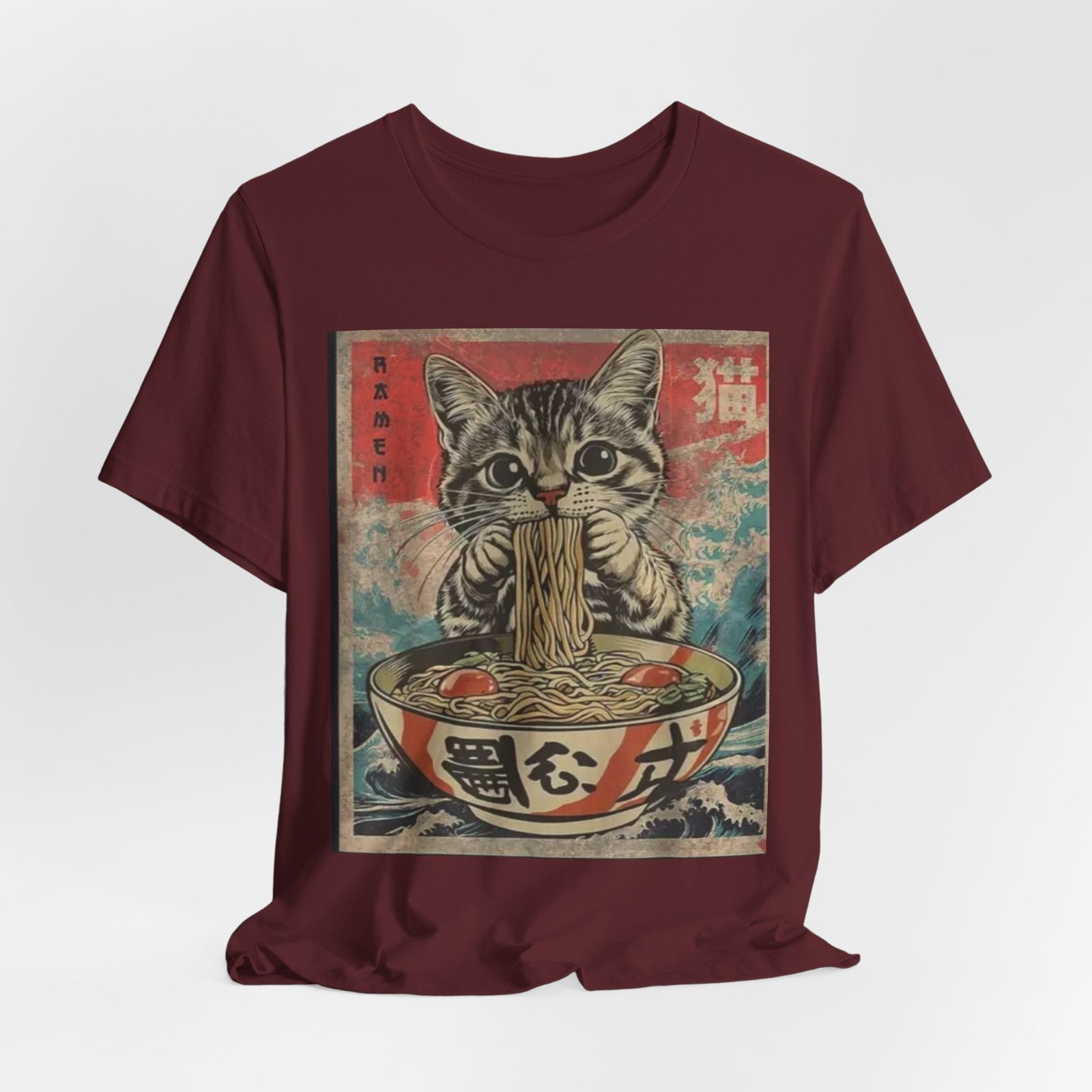 Vintage Cat Eating Ramen Tee, Cat Lover Gift, Funny T-Shirt, Cute Graphic Tee, Anime Apparel, Pet Enthusiast Wear - Image 24