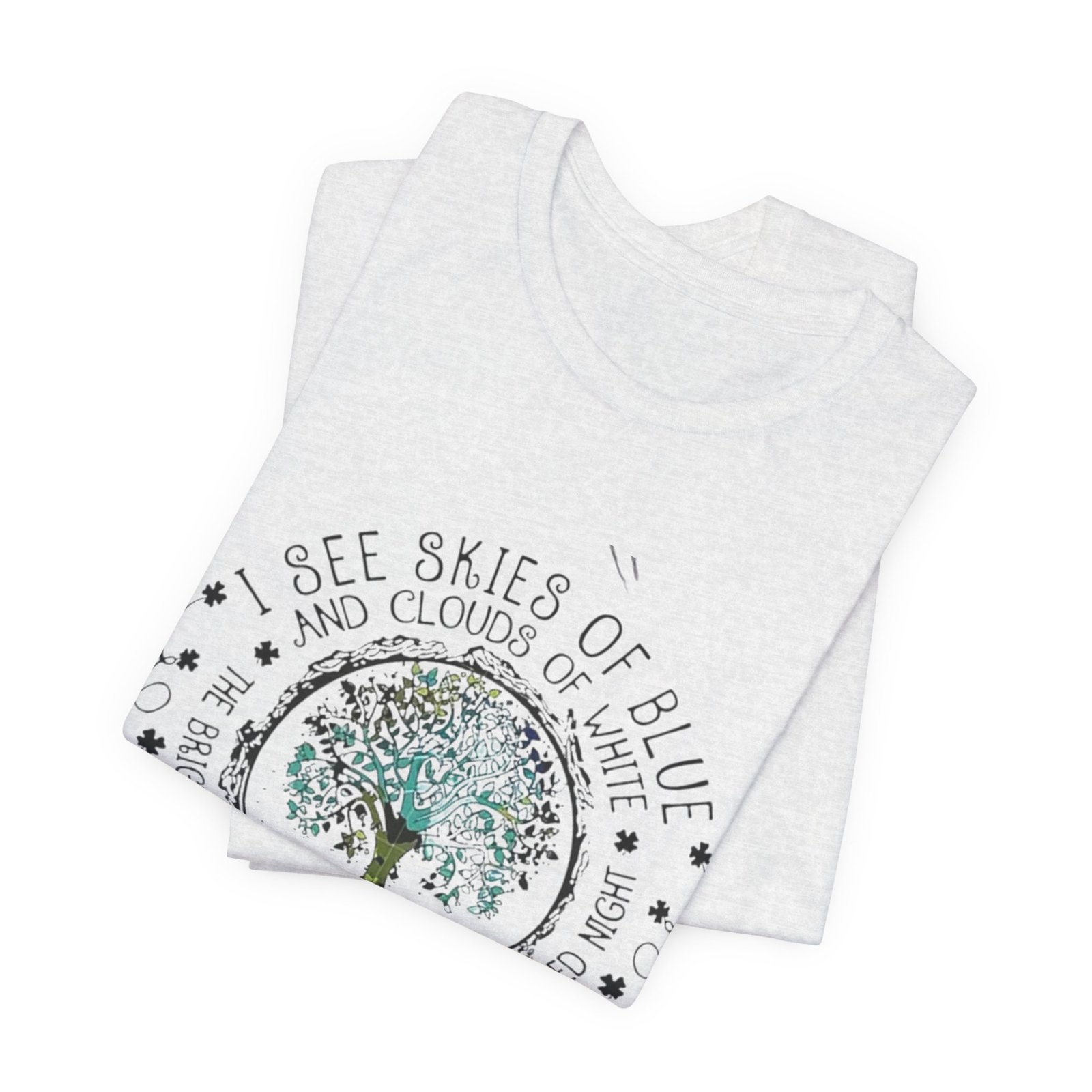Vintage Inspirational Tee, Unisex Jersey T-Shirt, Nature Lover Gift, Skies of Blue Design, Positive Quote Shirt, Eco-Friendly Apparel - Image 7